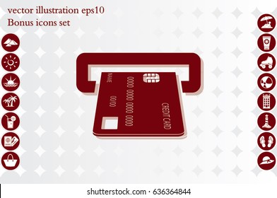 Inserting credit card icon vector