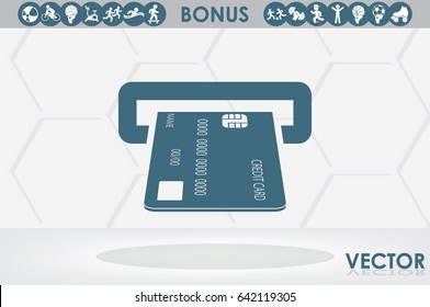 Inserting credit card icon vector