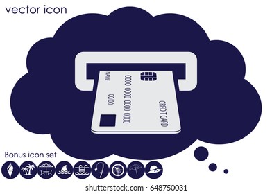 Inserting credit card icon vector