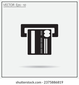 Inserting credit card - vector icon