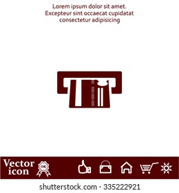 Inserting credit card - vector icon
