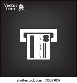 Inserting credit card - vector icon