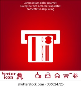 Inserting credit card - vector icon
