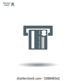 Inserting credit card - vector icon