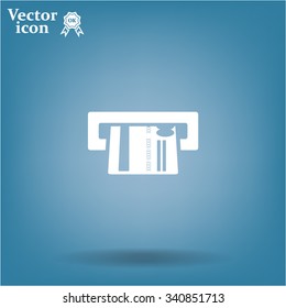 Inserting credit card - vector icon