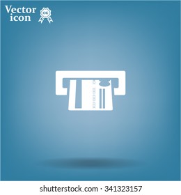 Inserting credit card - vector icon