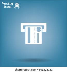 Inserting credit card - vector icon