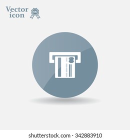 Inserting credit card - vector icon