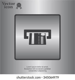 Inserting credit card - vector icon