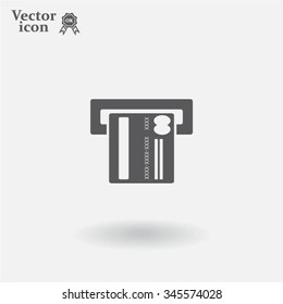 Inserting credit card - vector icon