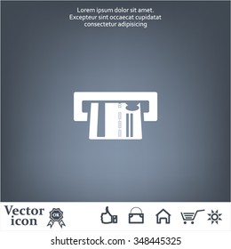 Inserting credit card - vector icon