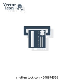 Inserting credit card - vector icon