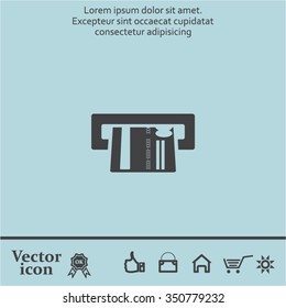 Inserting credit card - vector icon