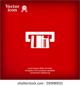 Inserting credit card - vector icon