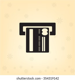Inserting credit card - vector icon