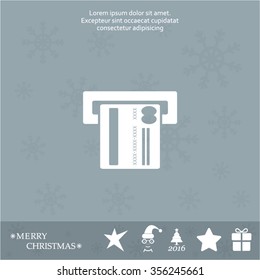 Inserting credit card - vector icon