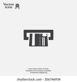 Inserting credit card - vector icon