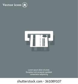Inserting credit card - vector icon