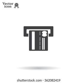 Inserting credit card - vector icon