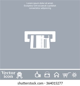 Inserting credit card - vector icon