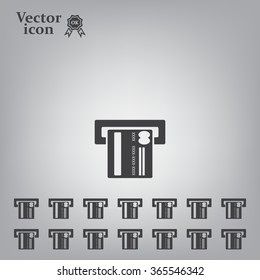 Inserting credit card - vector icon