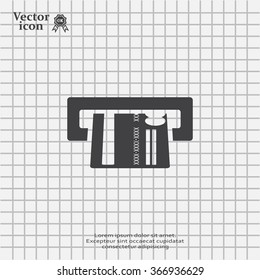 Inserting credit card - vector icon