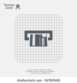 Inserting credit card - vector icon