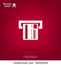 Inserting credit card - vector icon