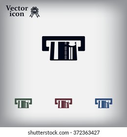 Inserting credit card - vector icon