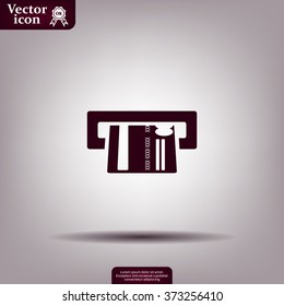 Inserting credit card - vector icon