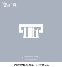Inserting credit card - vector icon