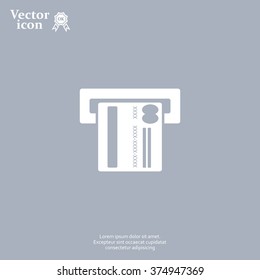 Inserting credit card - vector icon