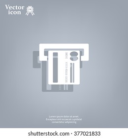 Inserting credit card - vector icon