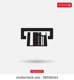 Inserting credit card - vector icon