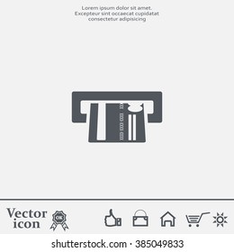 Inserting credit card - vector icon