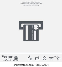 Inserting credit card - vector icon