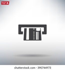 Inserting credit card - vector icon