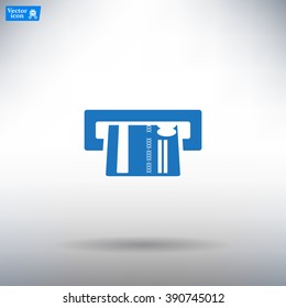 Inserting credit card - vector icon