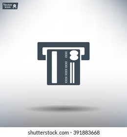 Inserting credit card - vector icon