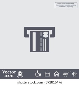 Inserting credit card - vector icon