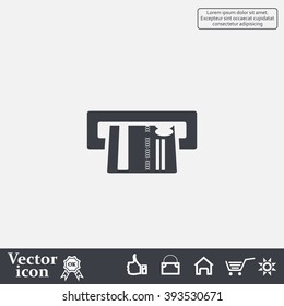 Inserting credit card - vector icon