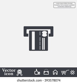 Inserting credit card - vector icon