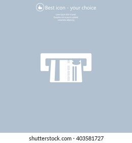 Inserting credit card - vector icon