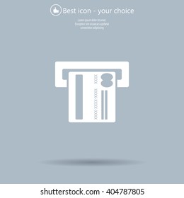 Inserting credit card - vector icon