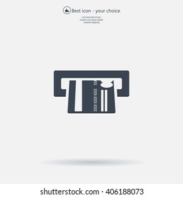 Inserting credit card - vector icon