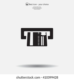 Inserting credit card - vector icon
