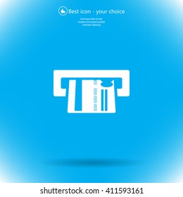 Inserting credit card - vector icon