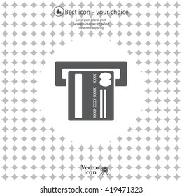 Inserting credit card - vector icon