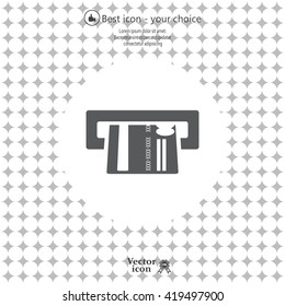 Inserting credit card - vector icon