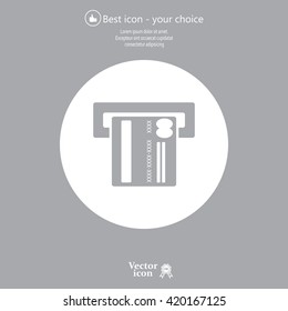 Inserting credit card - vector icon
